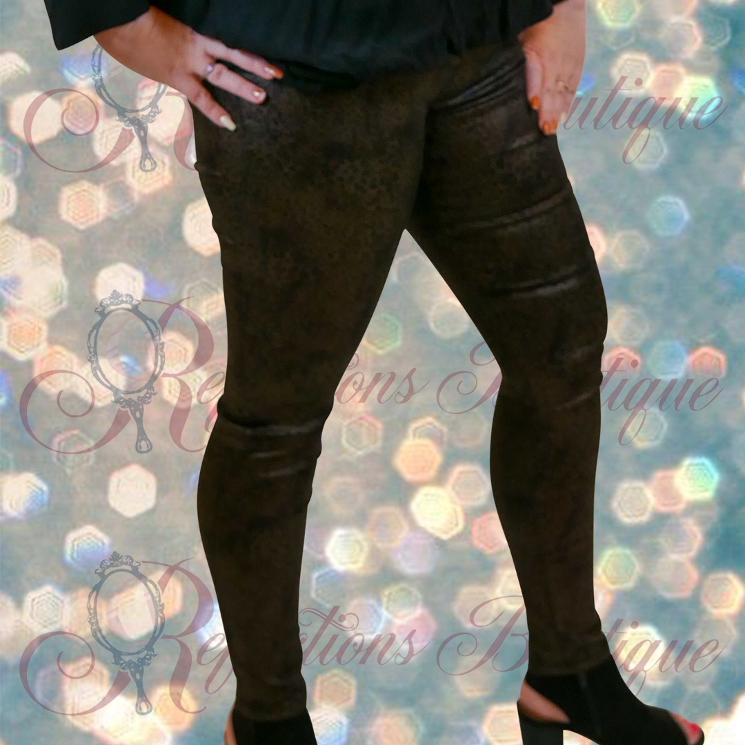 OMG Black/Bronze Metallic Leop Pull-On