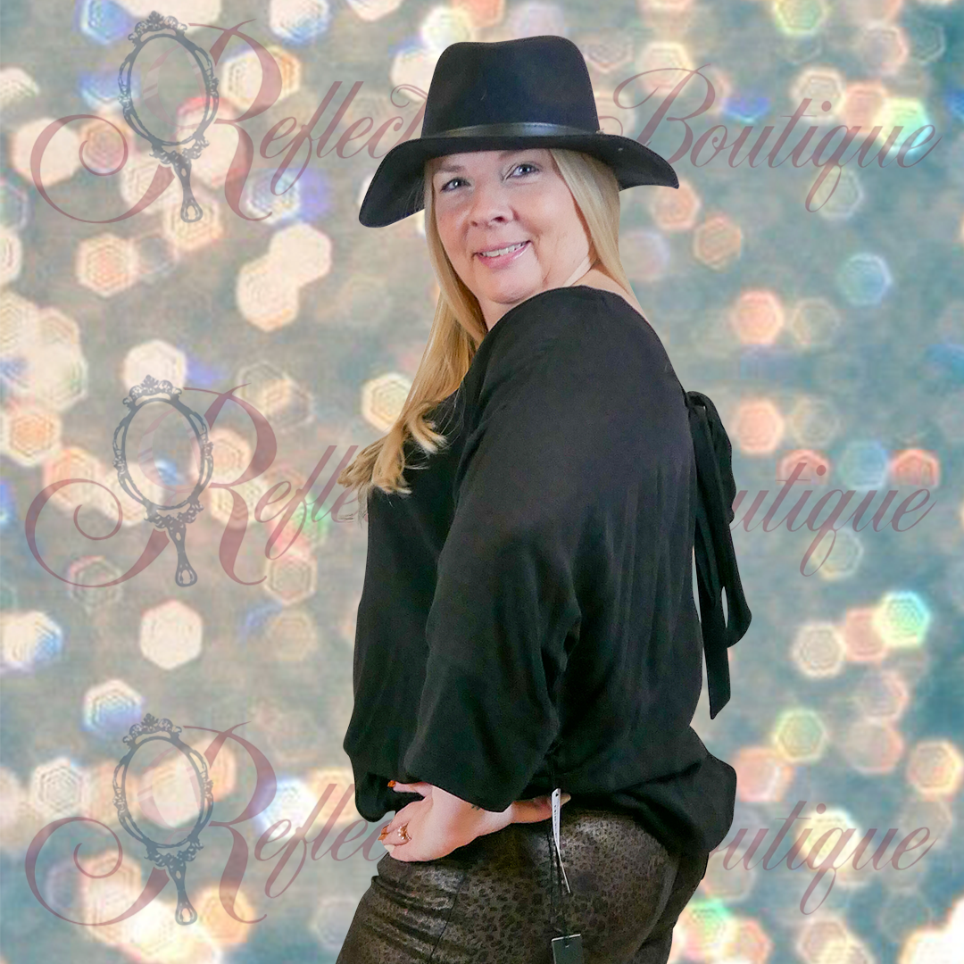 Liverpool Black Tie Back Dolman Top