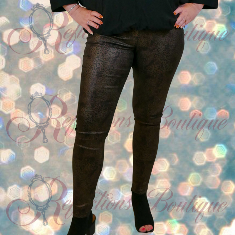 OMG Black/Bronze Metallic Leop Pull-On