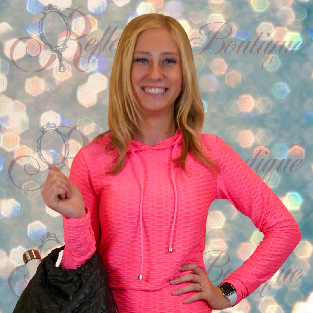 Hot Pink Tik Tok Hooded Crop