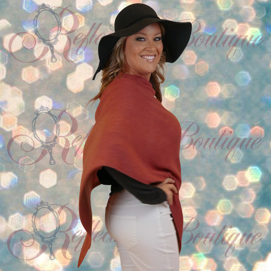 Coco Carmen Rust Multi Way Poncho