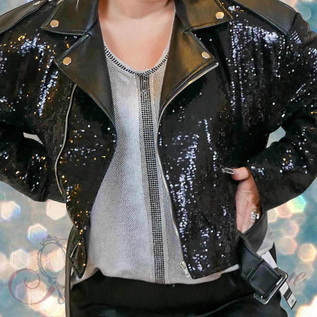 Vocal Gray Fleck Rhinestone Tank