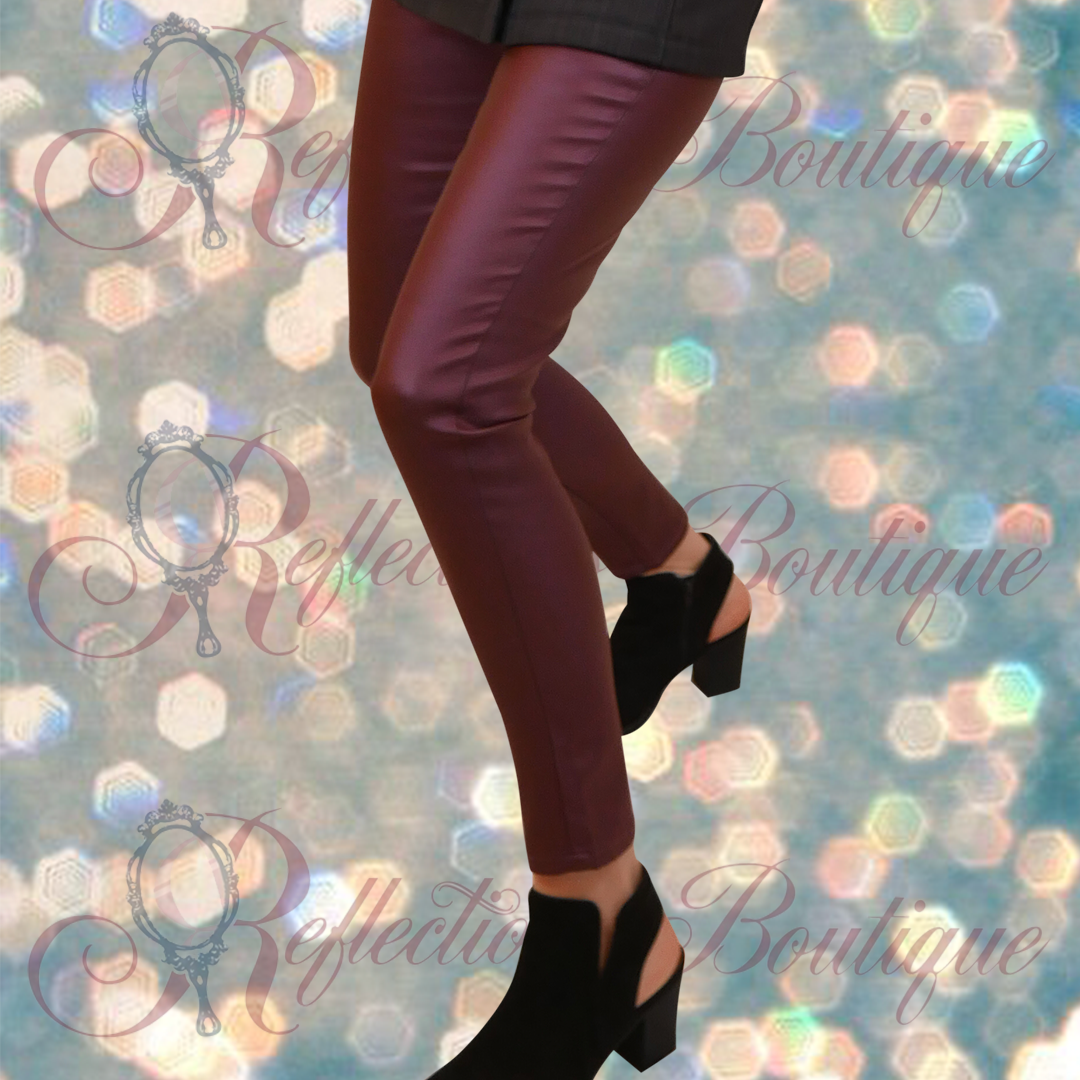 Coco Carmen Wine Shimmer Skinny Pant