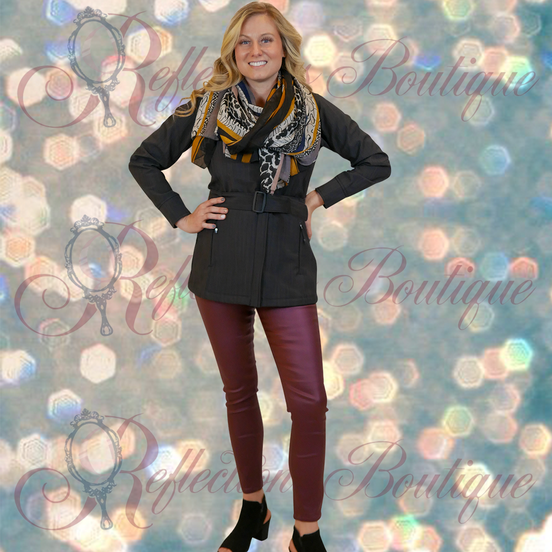 Coco Carmen Wine Shimmer Skinny Pant