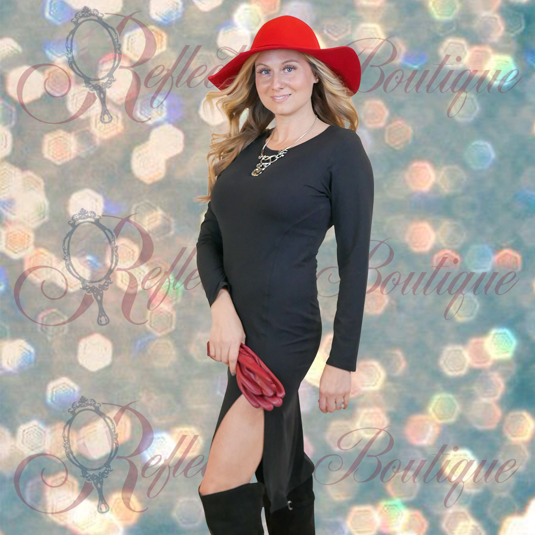 Black Side Slit Dress