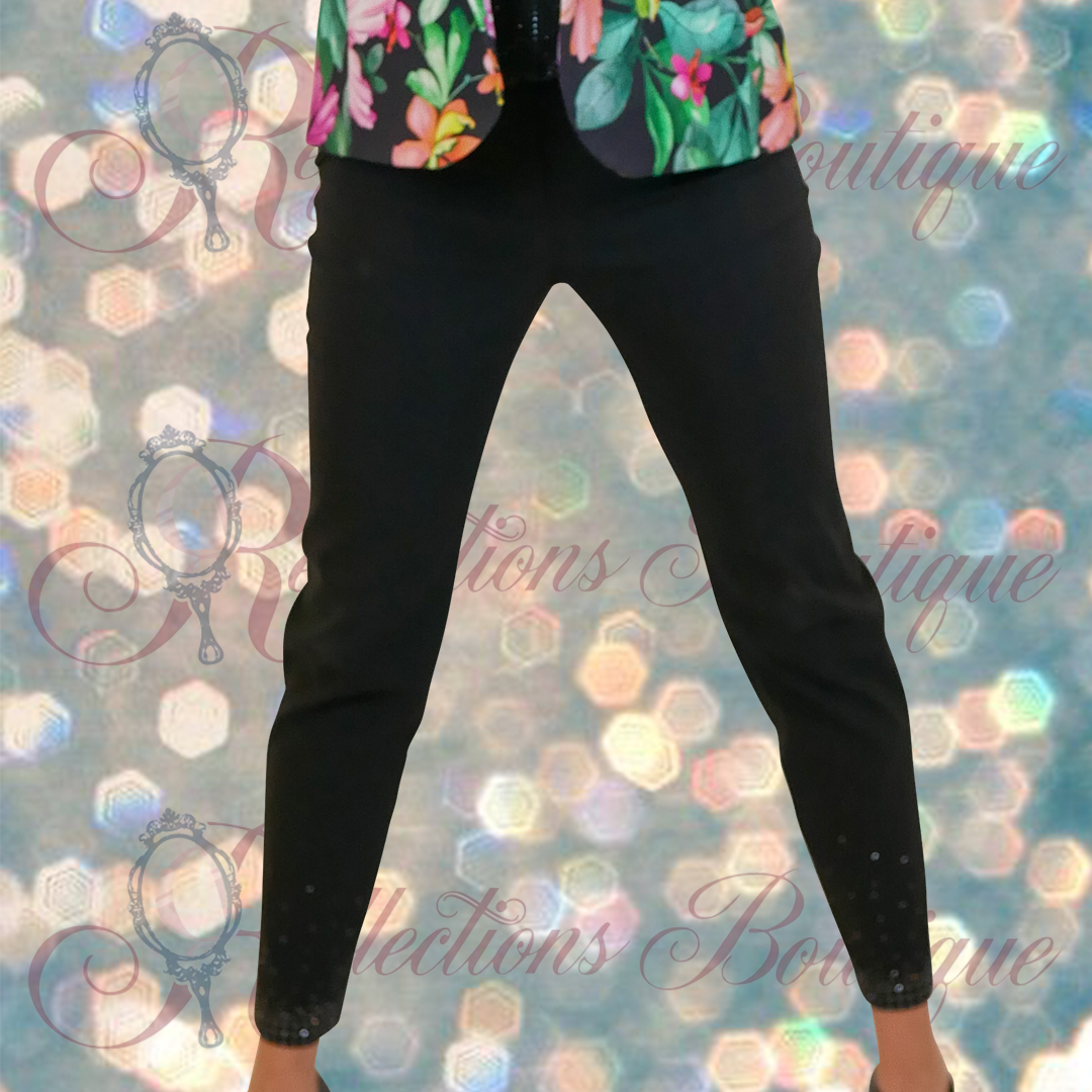 Robell Crop Trouser w/ Rhinestone Ankle