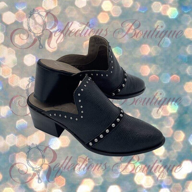 Nicole Black Studded Mule