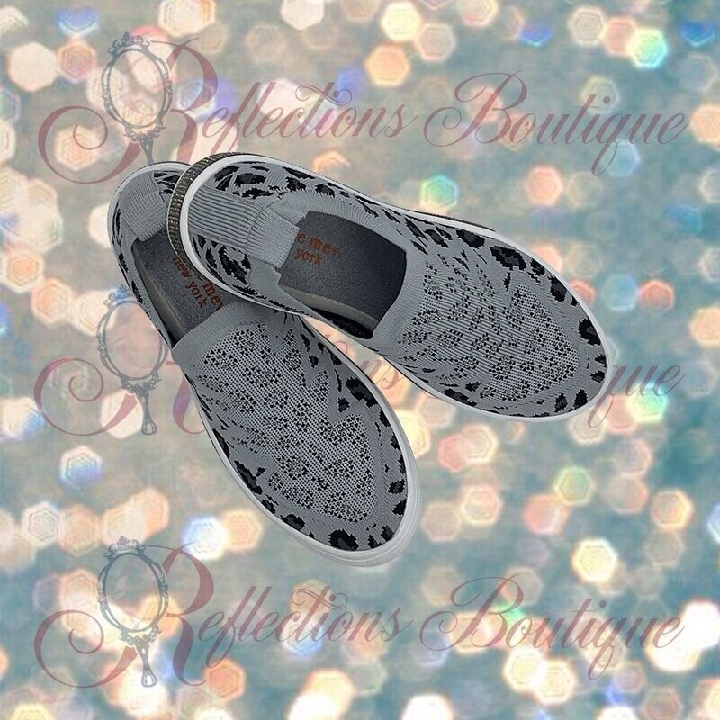 Bernie Mev Gray Leopard Slip On