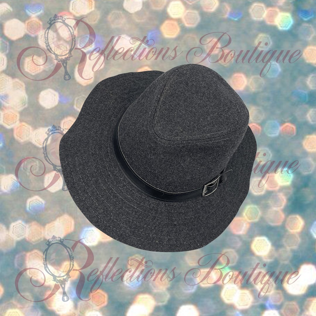 Charcoal Fedora w/ Buckle