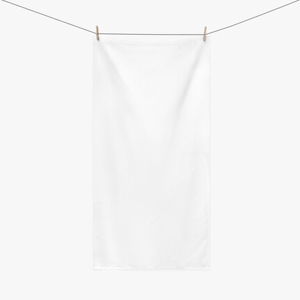 Beach Towel 28x58 inch, Velour Poly Front/Cotton Back, Hemmed, 300g