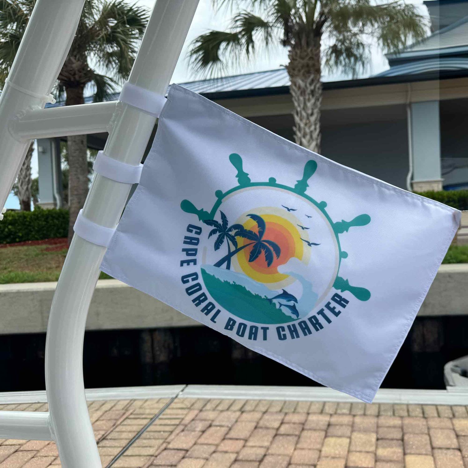 Premium Boat Flag with Velcro Straps, double-sided print