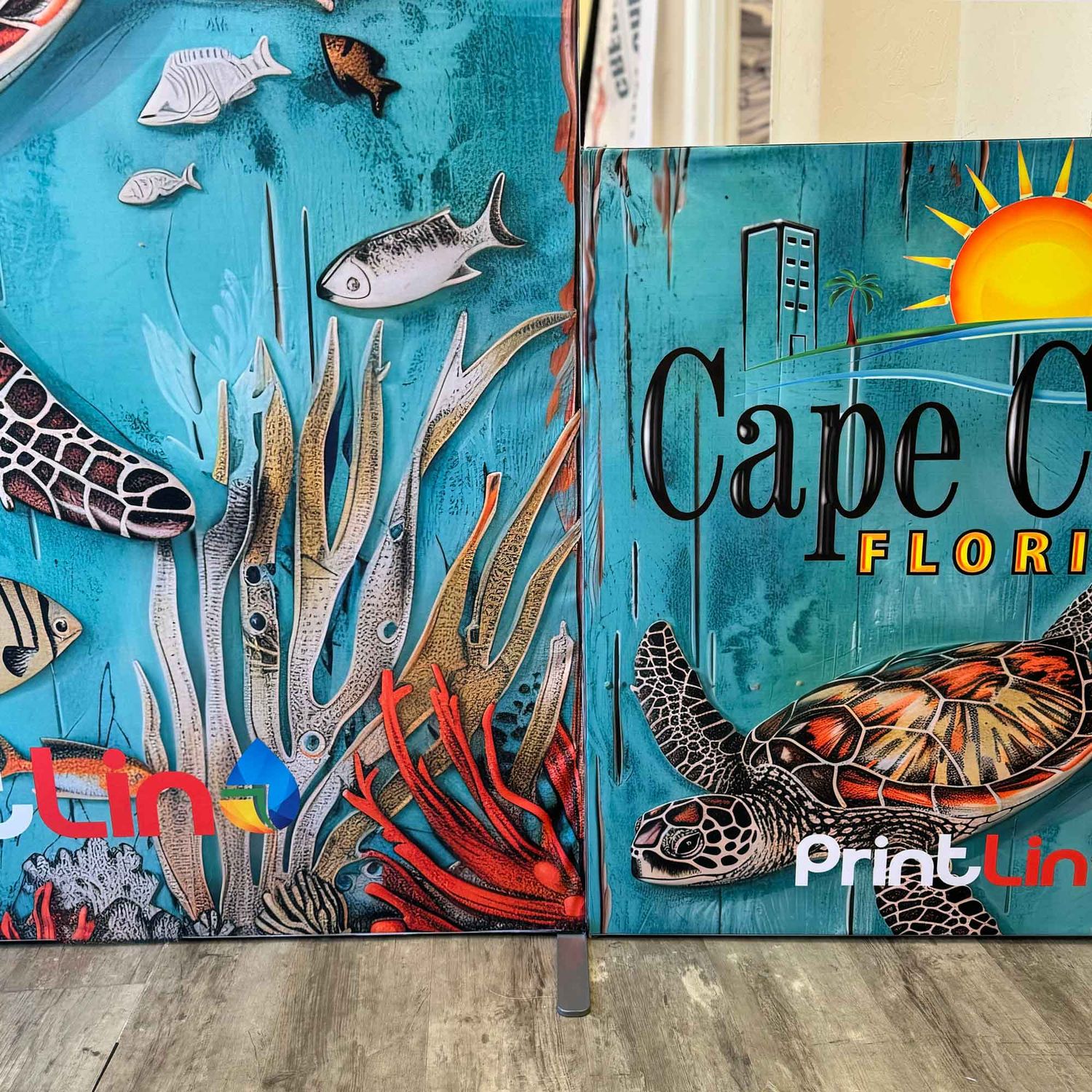 Backdrop Package with promotion counter 60x90 inch (SEG 5x7.5ft) freestanding display