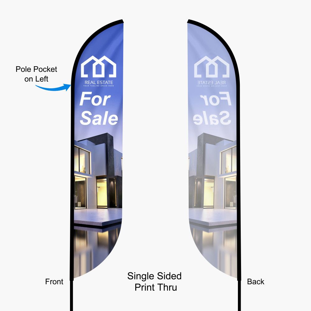 Feather flag Convex, Size: Large 14&#39;, Print: One sided print, Accessories: Print (flag) only
