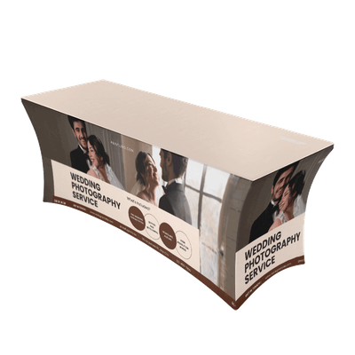 Stretch Table Throw, full-color print 4 side