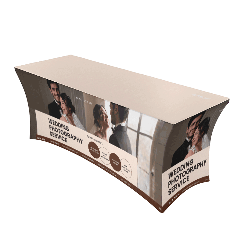 Stretch Table Throw, full-color print 4 side