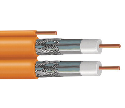 DES RG6 Direct CCS Burial Dual Coax with Messenger 500' Box DES RG6 Direct CCS Burial Dual Coax with Messenger 500' Box