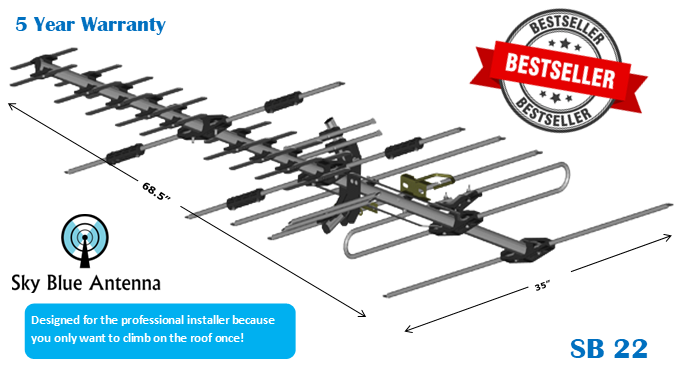 Sky Blue SB-22 Uhf/Vhf  Antenna with FREE SB-51 Pre-Amplifier