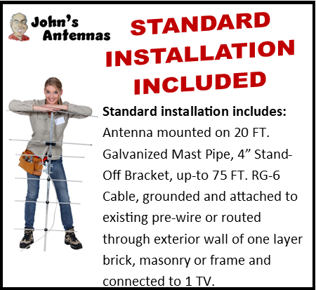 Sky Blue SB 20 Antenna  w/Standard  Professional Installation
