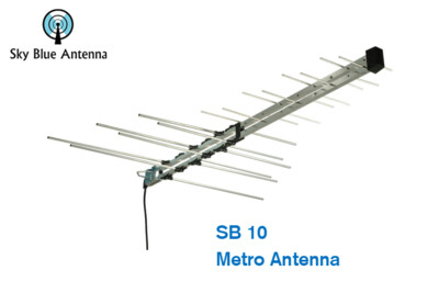 Sky Blue Antenna SB 10 Installed High Band VHF/UHF Metro Antenna Channels 7-50 28 Elements 44" boom length