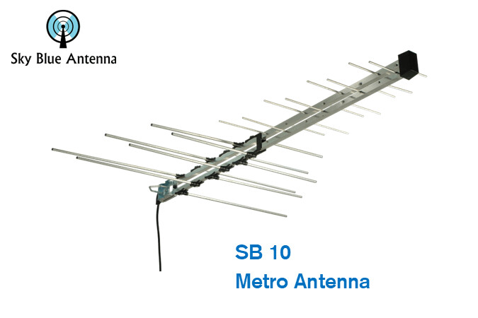 Sky Blue Antenna SBE10 High Band VHF UHF Metro Antenna Channels 7 50 28-Elements 44 boom length