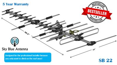 Sky Blue Antenna SB22 Hi VHFUHF HD Antenna ch 7-69 Sky Blue Antenna SB22 Hi VHFUHF HD Antenna ch 7-69
