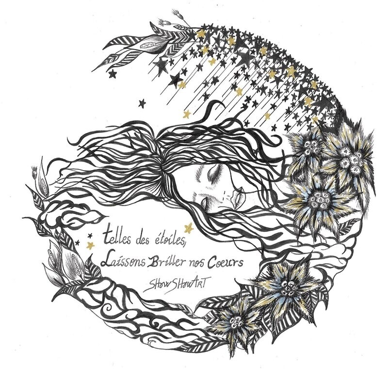 ART PRINT 
-Telles des étoiles, Laissons briller nos coeurs
-TIRAGE LIMITE