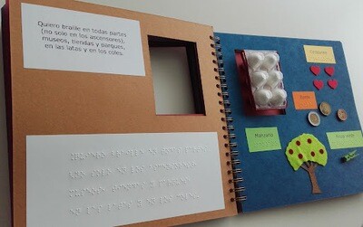 Textos Anillados en Sistema Braille con elementos tactilares