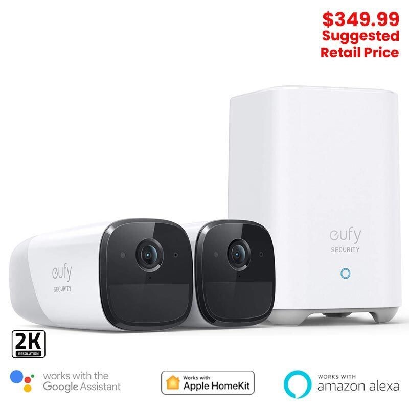 Eufy - Cam 2 Pro (2K Resolution) w/ HomeBase (2 Cameras Included)