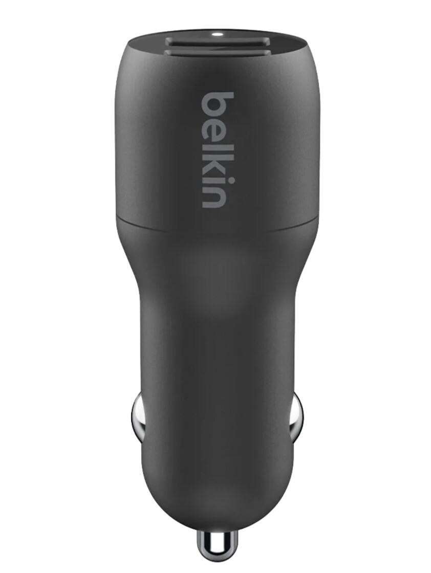 Belkin - Dual Port USB A Car Charger 24W - Black