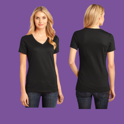 WOMEN'S PERFECT WEIGHT V-NECK TEE (5 COLORS)
