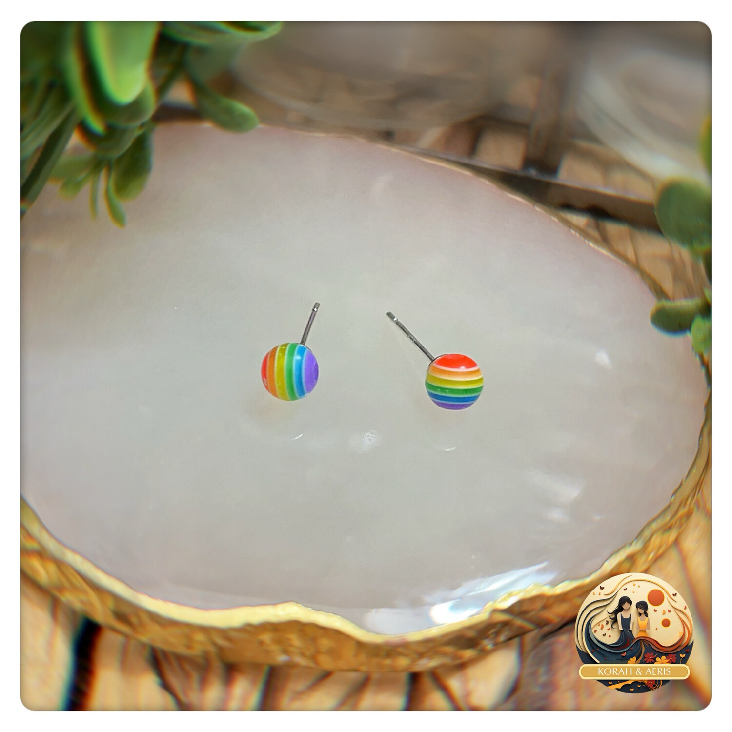 Neon Rainbow 🌈 Circle Stud