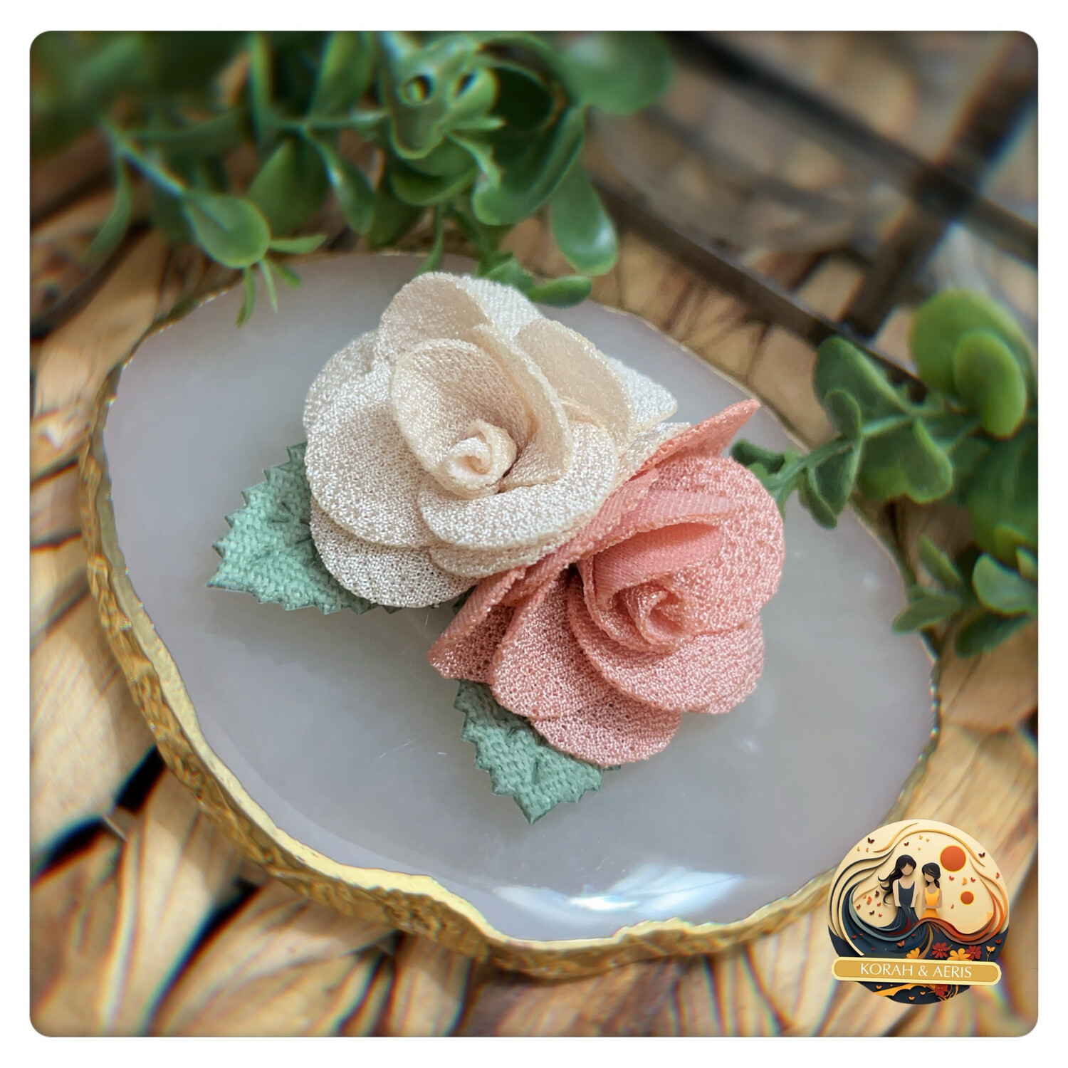 Double Blossom Rose Clip (1 Pc)