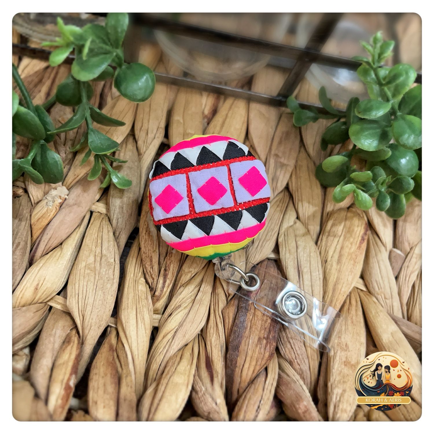 Handmade Hmong Inspired Badge Reel