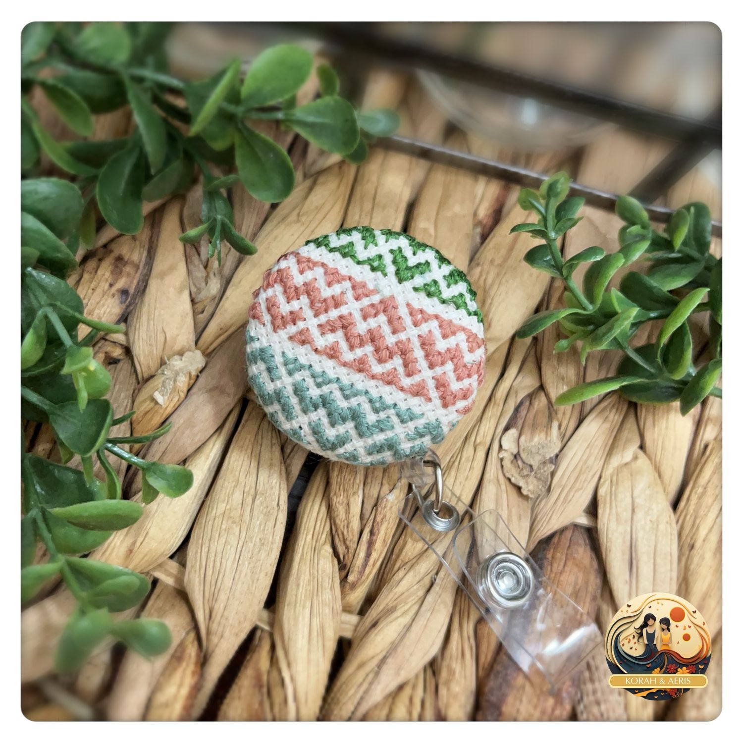 Handmade Embroidered Badge Reel