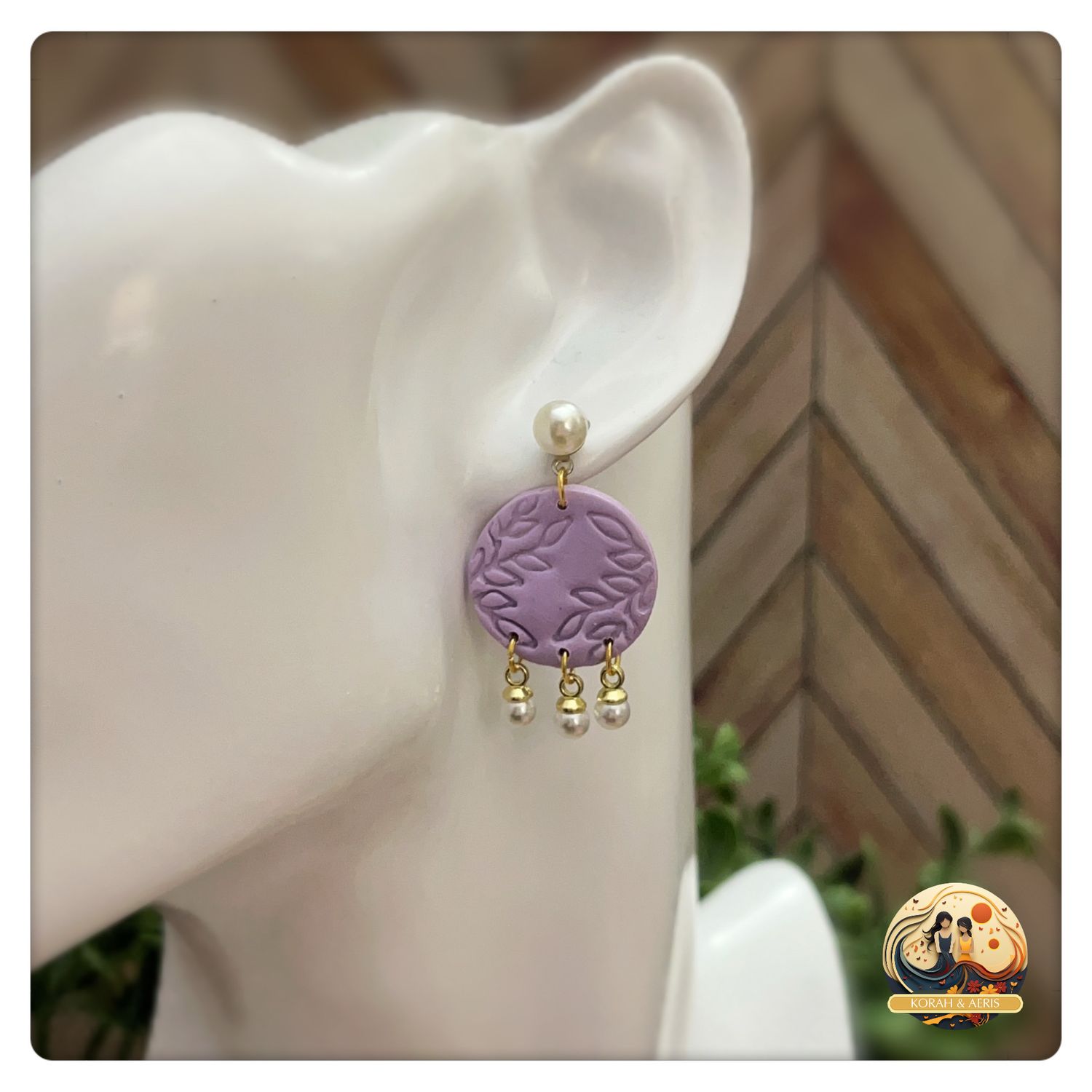 Lavender &amp; Pearls (Polymer Clay)
