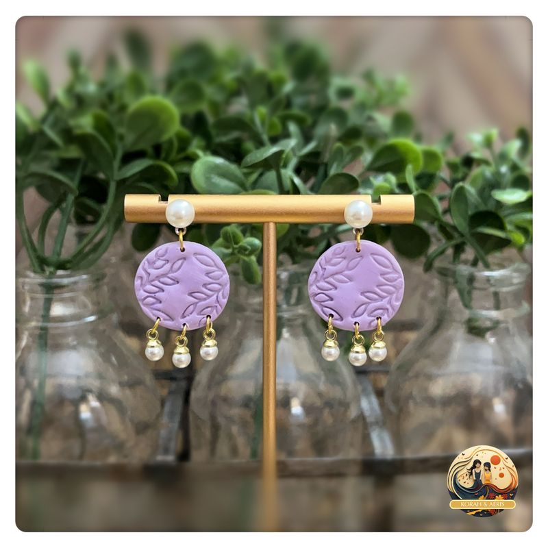 Lavender &amp; Pearls (Polymer Clay)