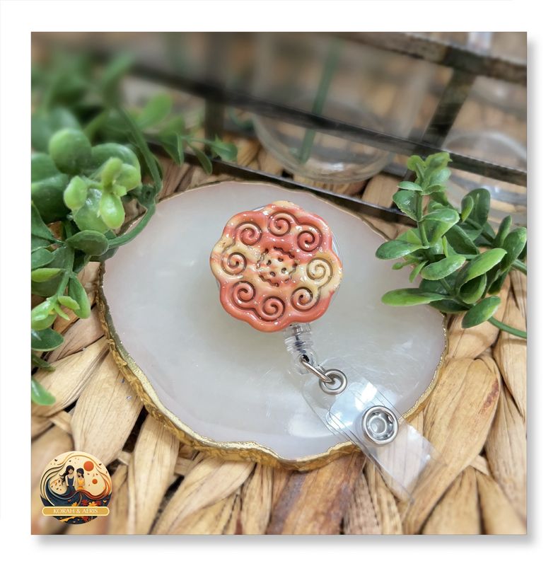 Cream Qwj (Polymer Clay) Badge Reel