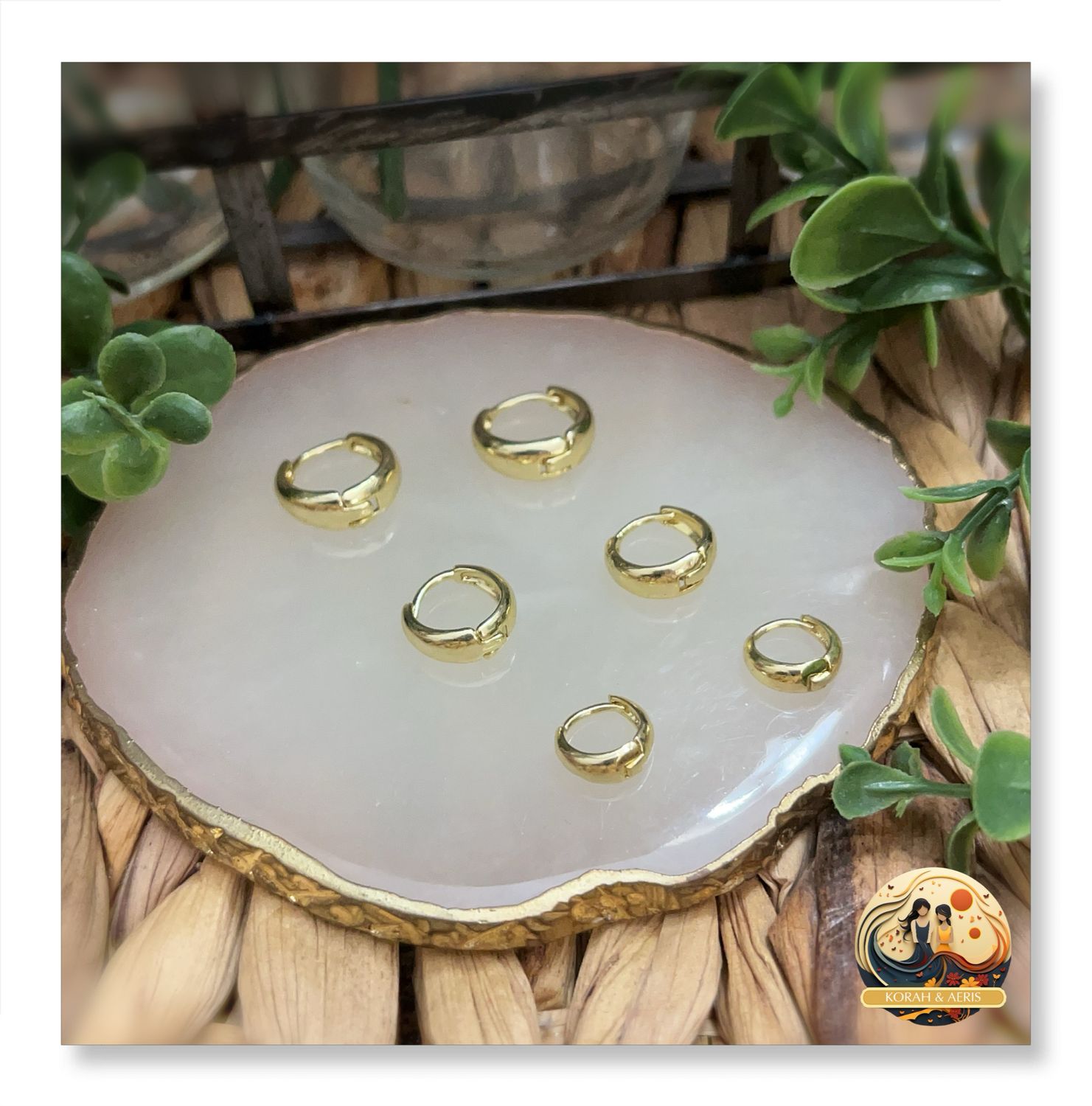 3 Hoop Earrings (Light Gold)