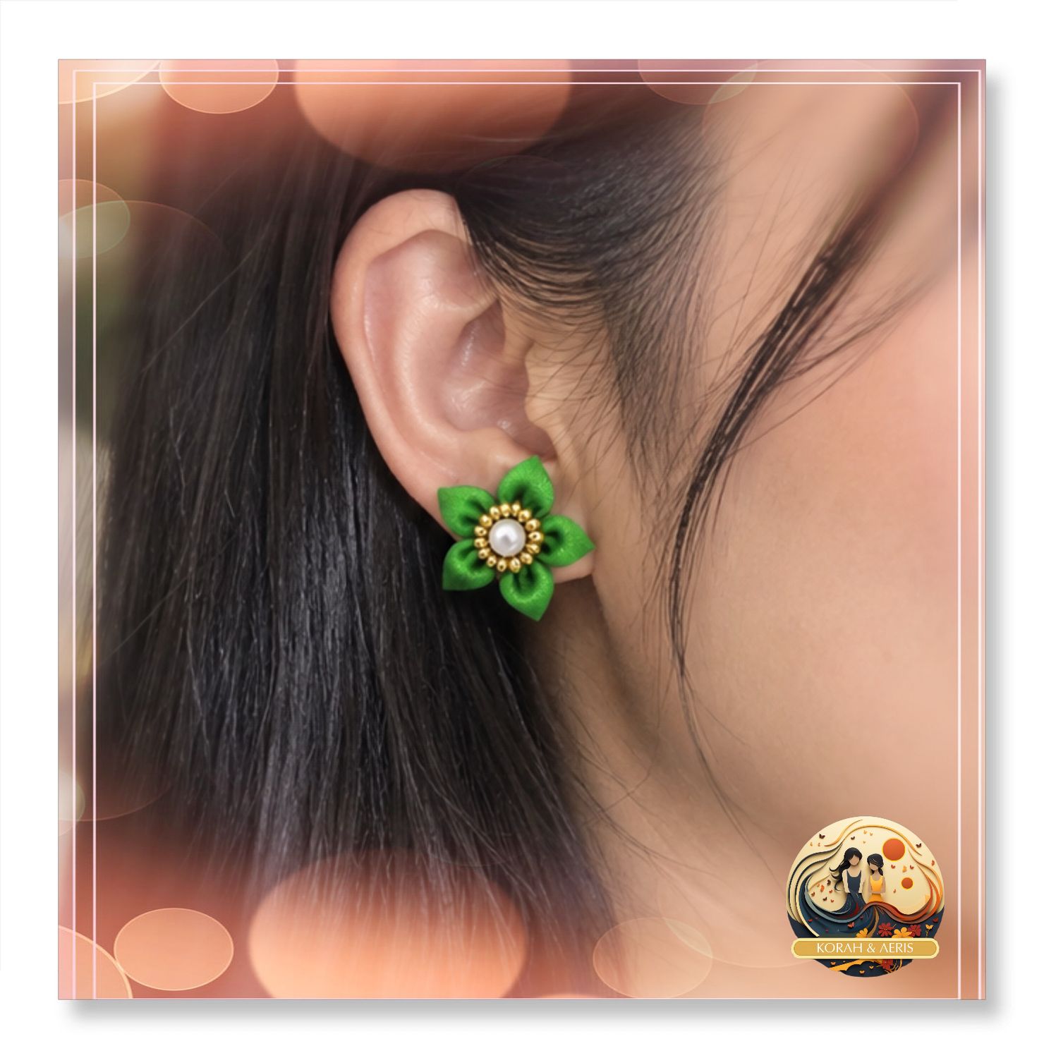 Floral Liloos stud (Green)