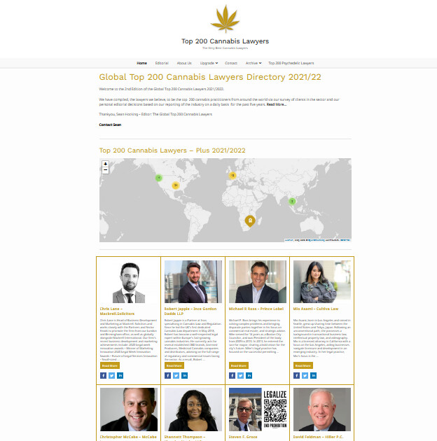 Top 200 Cannabis Lawyers Upgrade Edition 3. Sept 2022- Sept 2023 - Early Bird Special