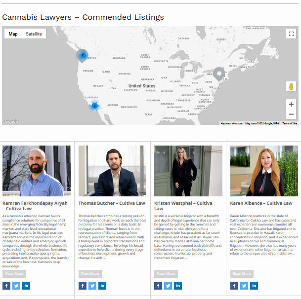 Commended Listing - Top 200 Cannabis Lawyers  - Fourth Edition - September 2023- August 2024