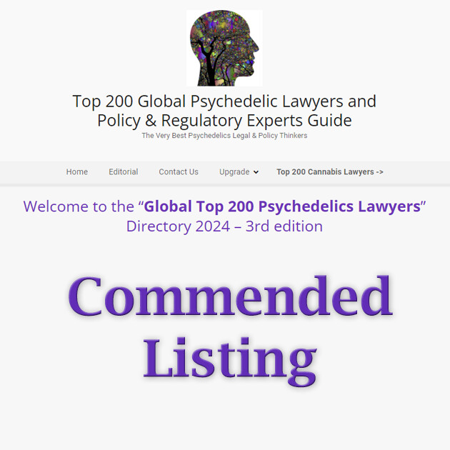 Commended Listing - Top 200 Psychedelic Lawyers 2024 Upgrade