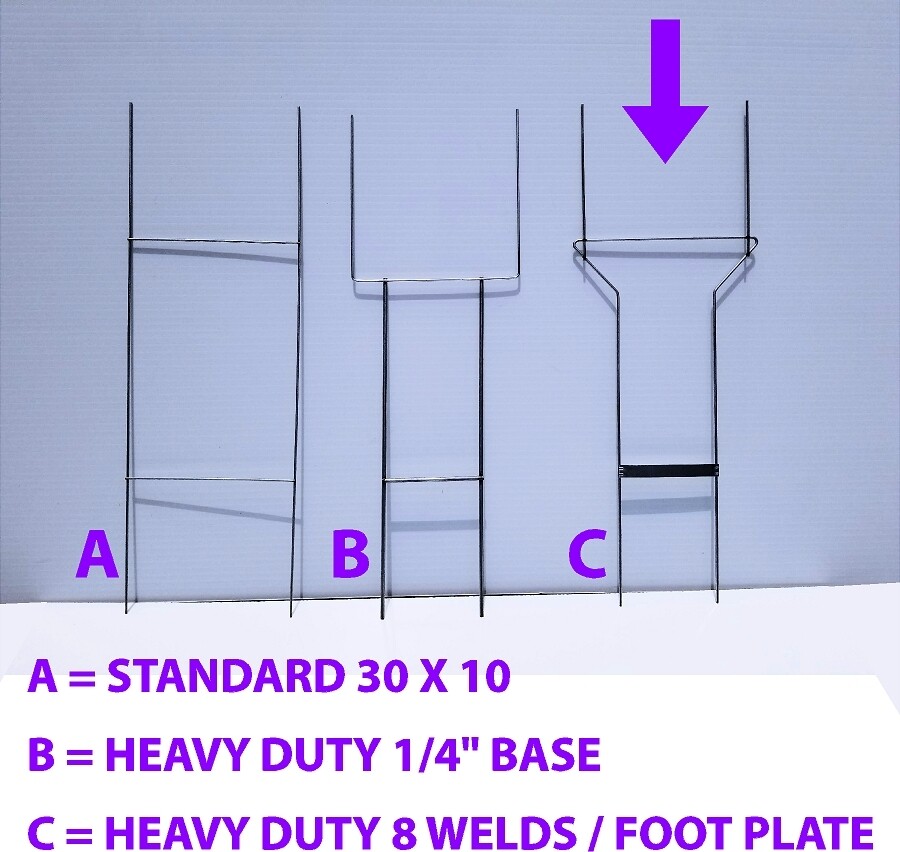 Heavy Duty Yard Sign Stakes -30 x 11 / Multi Weld Design