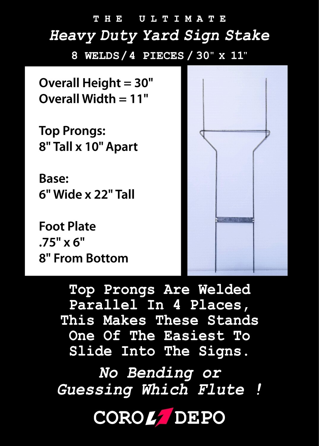 (10) 18 x 24 Dry Erase Yard Signs / 2 SIDE / WITH HD STAKES