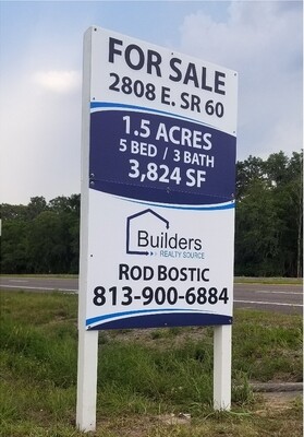 72 x 46 Commercial Real Estate Signs / 2 PIECE / 1 SIDE / 10MM COROPLAST
