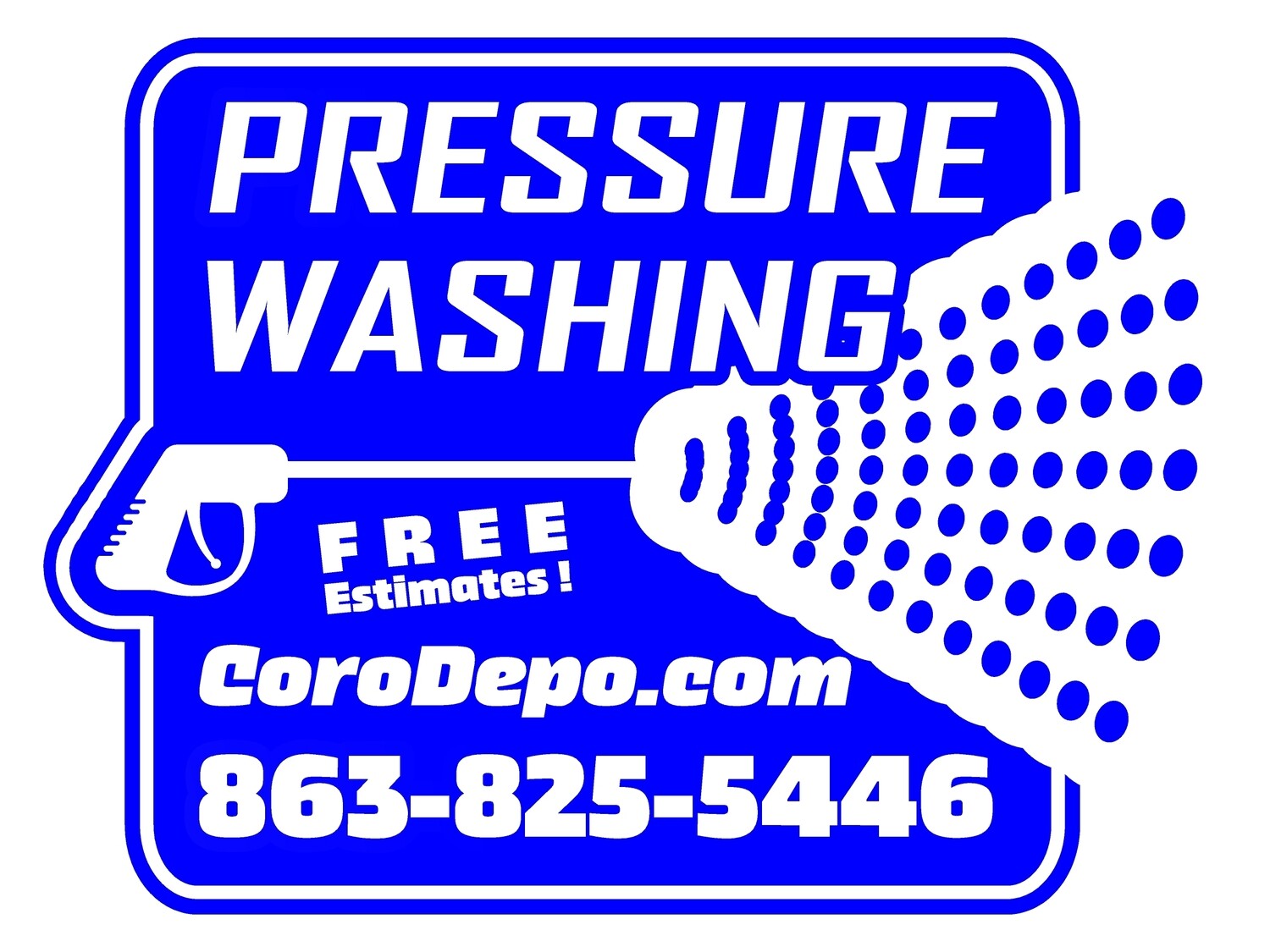 100 Pressure Washing Yard Signs / 18 x 24 / 1 COLOR / 2 SIDE