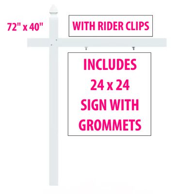 REAL ESTATE SIGN POSTS / 6&#39; x 40&quot; / With 24 x 24 SIGN
