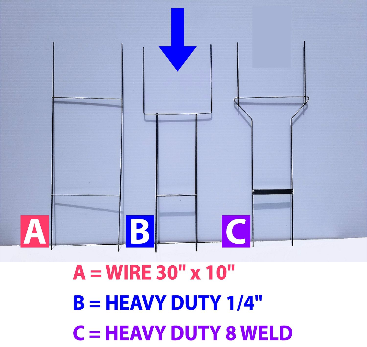 10 x 30 x 1/4&quot; / HD SIGN STAKES / LOW QTY