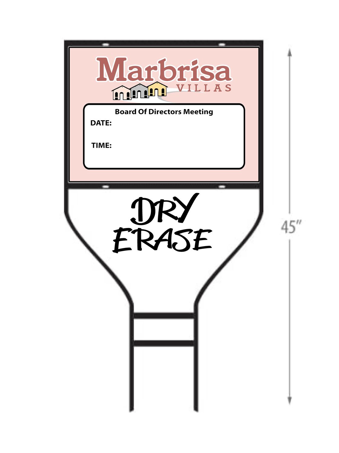 Rigid Dry Erase Signs - HOA Meeting Signs 24 x 18 - 1 Side