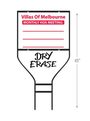 Rigid Dry Erase Signs - HOA Meeting Signs 24 x 18 - 1 Side